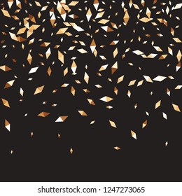 Confetti of two-colored rhombs isolated on white background.Falling confetti from minimalistic geometric figures. Abstract triangles and rombs for label, card, poster, cover, leaflet, textile design.