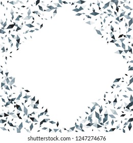 Confetti of two-colored rhombs isolated on white background.Falling confetti from minimalistic geometric figures. Abstract triangles and rombs for label, card, poster, cover, leaflet, textile design.