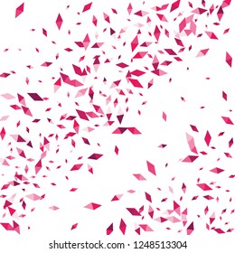 Confetti of two-colored rhombs isolated on white background.Falling confetti from minimalistic geometric figures. Abstract triangles and rombs for label, card, poster, cover, leaflet, textile design.