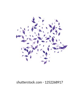 Confetti of two-colored rhombs isolated on white background.Falling confetti from minimalistic geometric figures. Abstract triangles and rombs for label, card, poster, cover, leaflet, textile design.