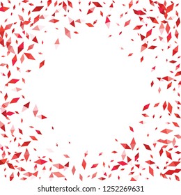 Confetti of two-colored rhombs isolated on white background.Falling confetti from minimalistic geometric figures. Abstract triangles and rombs for label, card, poster, cover, leaflet, textile design.