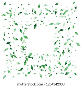 Confetti of two-colored rhombs isolated on white background.Falling confetti from minimalistic geometric figures. Abstract triangles and rombs for label, card, poster, cover, leaflet, textile design.