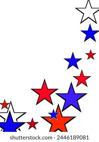 Confetti in USA flag colors for Independence Day.   Christmas starlight poster backdrop.