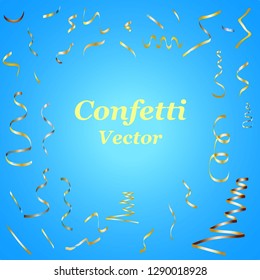 
confetti vector abstract golden image on a blue background