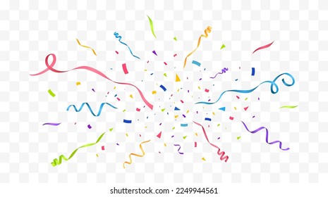 Fondo del vector de Confetti. Diseño De Fiesta Con Confetti Colorido. 