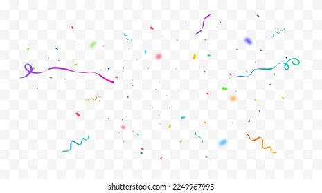 Confetti Vector Background. Party Design With Colorful Confetti. 