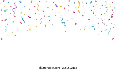 Confetti Vector Background. Party Design With Colorful Confetti. 