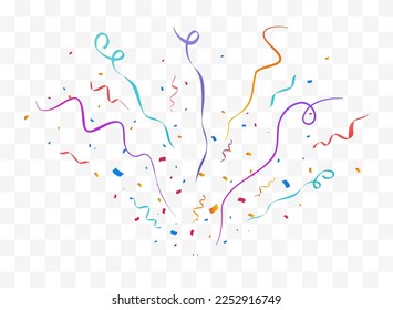 Confetti Vector Background. Party Design With Colorful Confetti. 