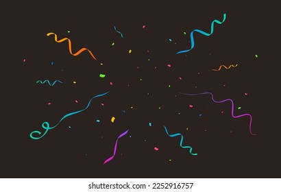 Confetti Vector Background. Party Design With Colorful Confetti. 