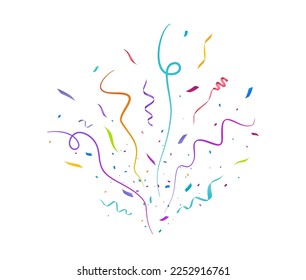 Confetti Vector Background. Party Design With Colorful Confetti. 