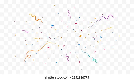 Confetti Vector Background. Party Design With Colorful Confetti. 