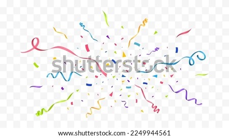 Confetti Vector Background. Party Design With Colorful Confetti. 