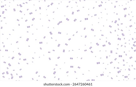 Confetti vector banner background with Purple serpentine ribbons, place for yours text at the center. Anniversary, celebration, greeting illustration in flat simple cartoon style with fun explosion.