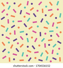 Confetti vector bright, colourful, pattern background