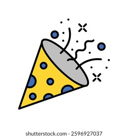 Confetti vector filled outline icon. EPS 10 file