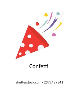Confetti Vektorgrafik Flaches Symbol Design Illustration. Symbol auf weißem Hintergrund EPS10-Datei 