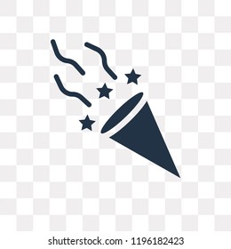 Confetti vector icon isolated on transparent background, Confetti transparency concept can be used web and mobile