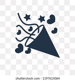 Confetti vector icon isolated on transparent background, Confetti transparency concept can be used web and mobile