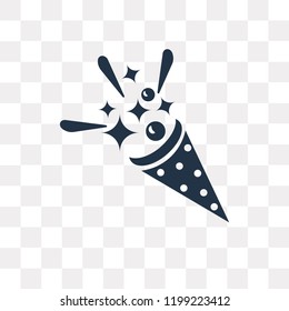 Confetti vector icon isolated on transparent background, Confetti transparency concept can be used web and mobile
