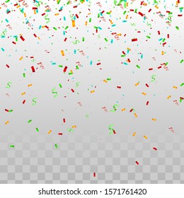 Confetti. Vector illustration. Abstract background with many falling tiny confetti pieces. vector background