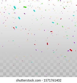 Confetti vector illustration. colorful confetti on transparent background