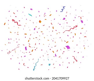 Confetti vector illustration. Festive background. Party concept. Flying ribbons isolated.
