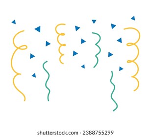 Ilustración vectorial de confetti en fondo blanco