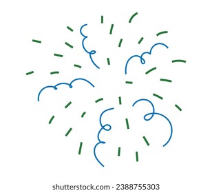Ilustración vectorial de confetti en fondo blanco