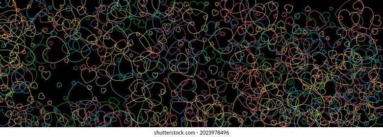 El Vector Confetti Ama El Patrón De Arte Moderno Rojo. Impresión verde arcoiris violeta púrpura Multicolor. Neon Black Pink Yellow Hearts Simple Romantic Pic. Ilustración de Arte Transparente de la Fiesta Azul Naranja.