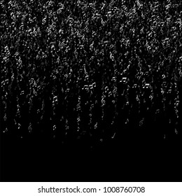 Confetti of Vector Music Signs and Symbols. Classic Concert Poster Pattern Design. Symphony Motif Texture. Poster Print Design Pattern.