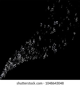Confetti of Vector Music Signs and Symbols. Classic Concert Poster Pattern Design. Piano Motif Texture. Cover Print Design Background.