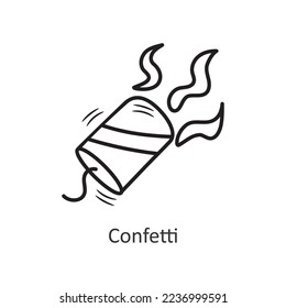 Confetti vector outline Icon Design illustration. New Year Symbol on White background EPS 10 File