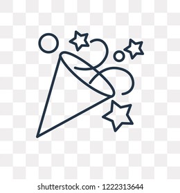 Confetti vector outline icon isolated on transparent background, high quality linear Confetti transparency concept can be used web and mobile