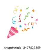 Confetti vector. Party element. Birthday party accessories. Flat vector in cartoon style isolated on white background.