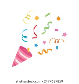 Confetti vector. Party element. Birthday party accessories. Flat vector in cartoon style isolated on white background.