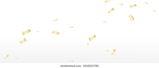 Confetti vector png. Golden confetti falls from the sky. Holiday, birthday. Sparkling confetti on a transparent background. Festive design element.