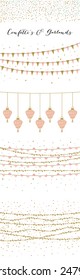 Illustration von Confetti und Garlands