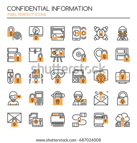 Confidantial Information , Thin Line and Pixel Perfect Icons