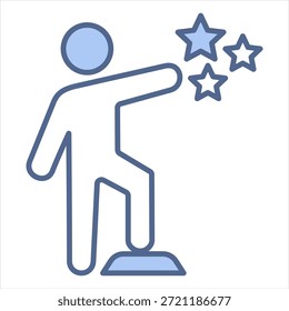 Ilustração do vetor de ícone azul de confiança