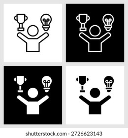 Vertrauenssteigersymbol mit schwarz-weißem Hintergrund