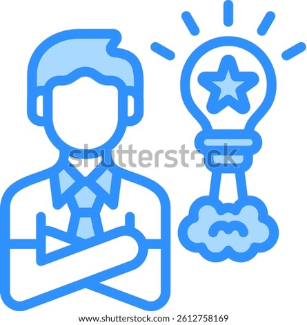 Confidence Boost Icon Blue Color Vector Illustration