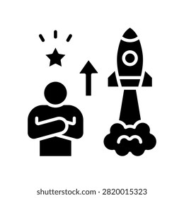 Confidence Boost Icon Glyph Vector Illustration