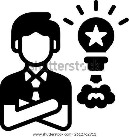 Confidence Boost Icon Glyph Vector Illustration