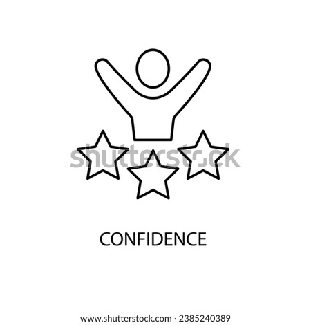 Confidence concept line icon. Simple element illustration.Confidence concept outline symbol design.