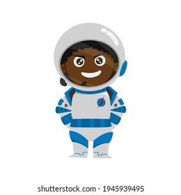 CONFIDENCE EXPRESSION astronaut KID BLACK BOY VECTOR digital design graphic 2d HD illustration