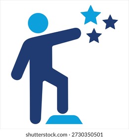 Estilo de ícone azul plano de confiança