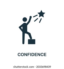 Confidence flat icon. Colored sign from positive attitude collection. Creative Confidence icon illustration for web design, infographics and more - Shutterstock ID 2033698439
