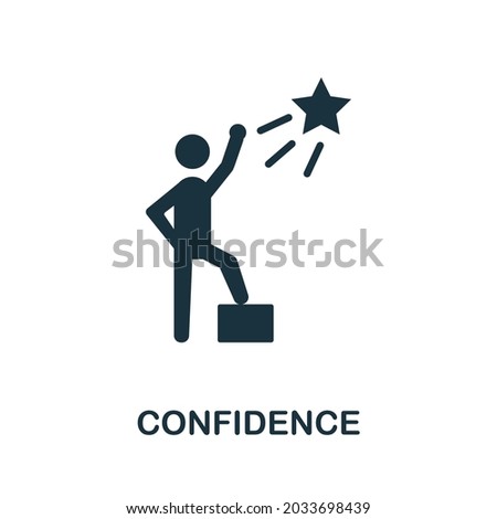 Confidence flat icon. Colored sign from positive attitude collection. Creative Confidence icon illustration for web design, infographics and more