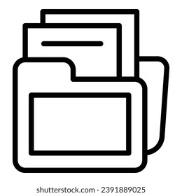 Confidence folder icon outline vector. Stress skills. Support effort
