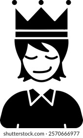 Confidence Icon - Black Filled Style - Social Anxiety Theme